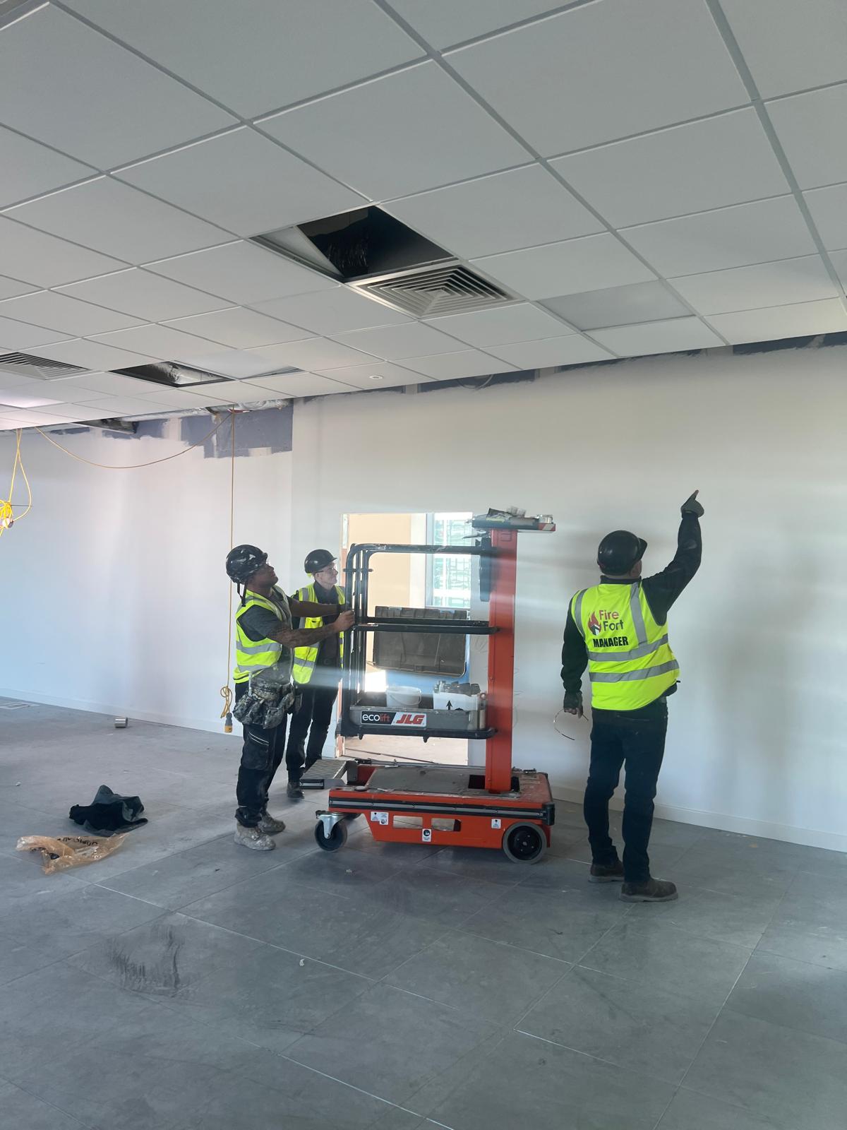 Fire Fort carrying out fire stopping and intumescent paint application on a Leicester commercial building