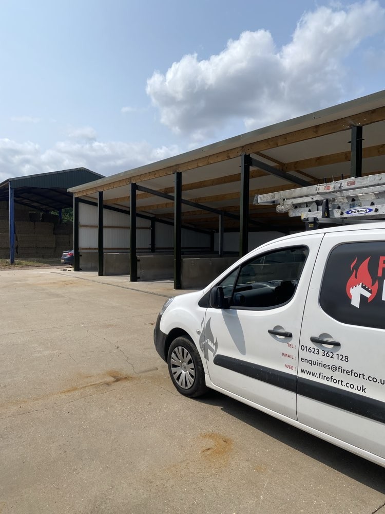 Fire Fort applying intumescent paint at Redfield Farm, Nottingham – passive fire protection coating on steel